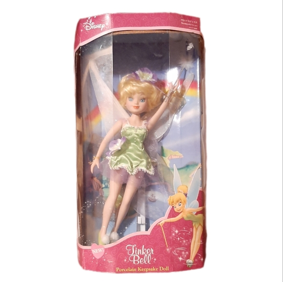 Brass Key Toys Disneys Peter Pan Tinker Bell Porcelain Keepsake Doll 203 Brass Key Box Dmg